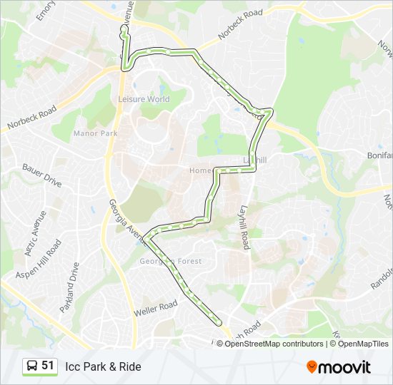 51 Bus Line Map