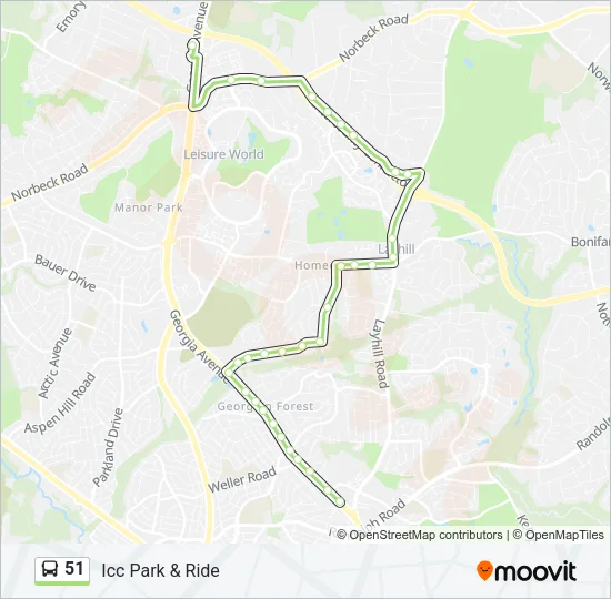 51 Bus Line Map