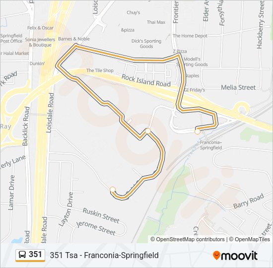 351 Bus Line Map
