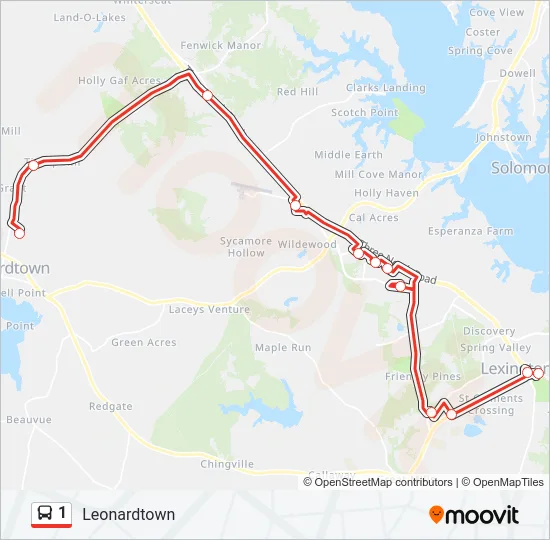 1 Bus Line Map