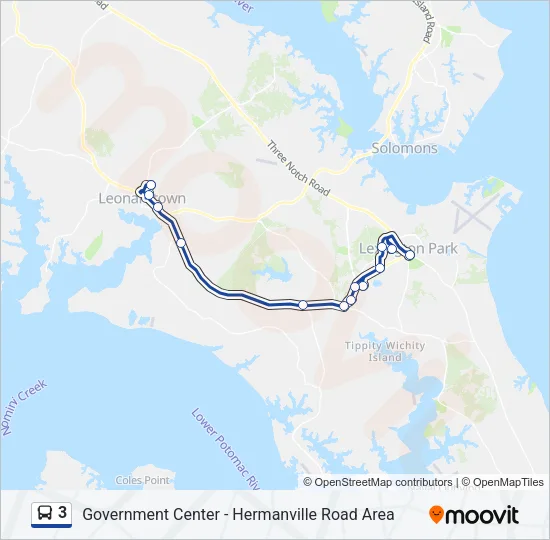 3 Bus Line Map