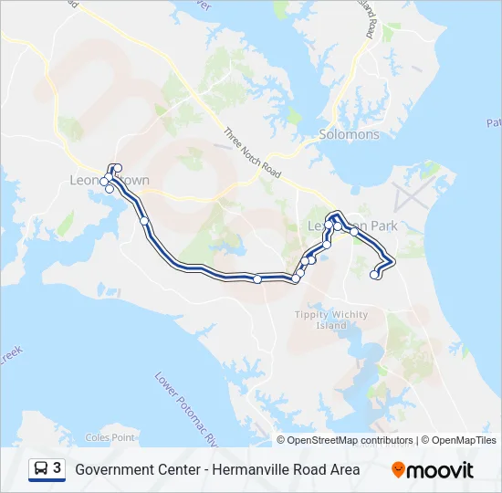 3 Bus Line Map