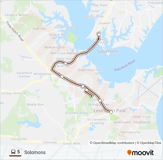 5 Bus Line Map