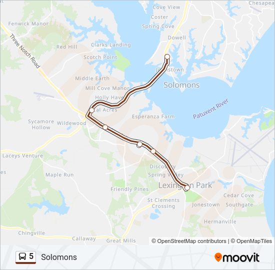 5 Bus Line Map