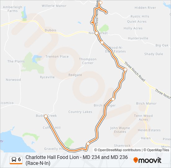 6 Bus Line Map