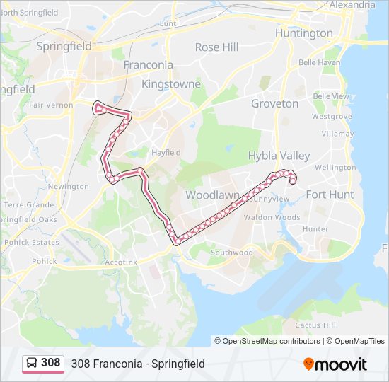 308 Bus Line Map