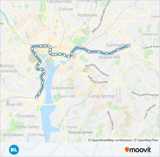 METRORAIL BLUE LINE metro Line Map