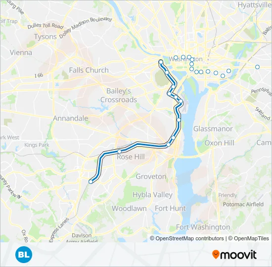METRORAIL BLUE LINE Metro Line Map