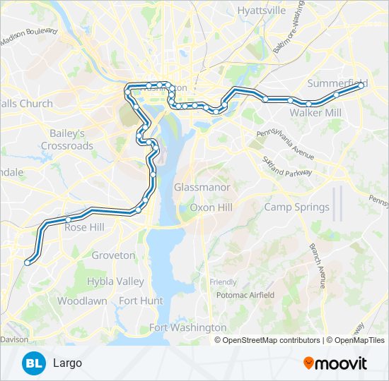 METRORAIL BLUE LINE metro Line Map