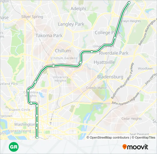METRORAIL GREEN LINE Metro Line Map