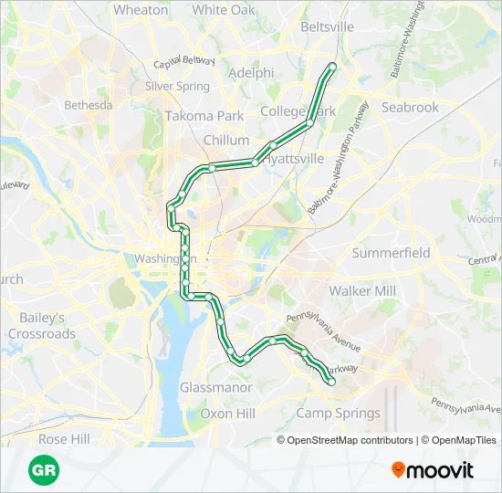 METRORAIL GREEN LINE Metro Line Map