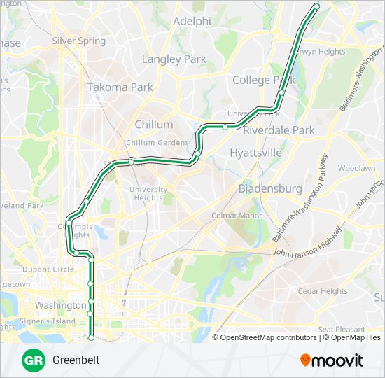 METRORAIL GREEN LINE metro Line Map