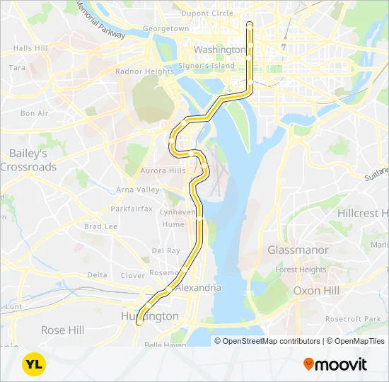 METRORAIL YELLOW LINE Metro Line Map