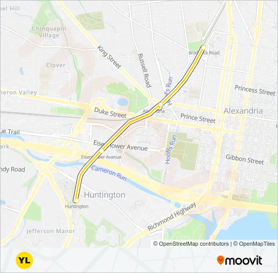 METRORAIL YELLOW LINE Metro Line Map