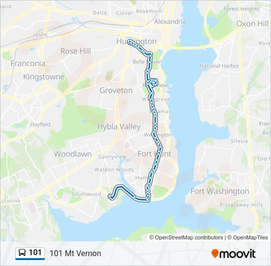 101 Bus Line Map