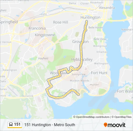 151 Bus Line Map