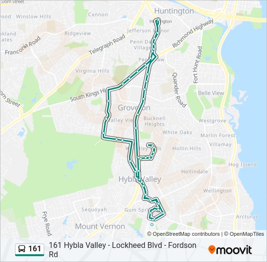 161 bus Line Map