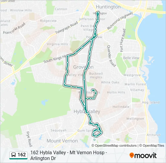 162 Bus Line Map