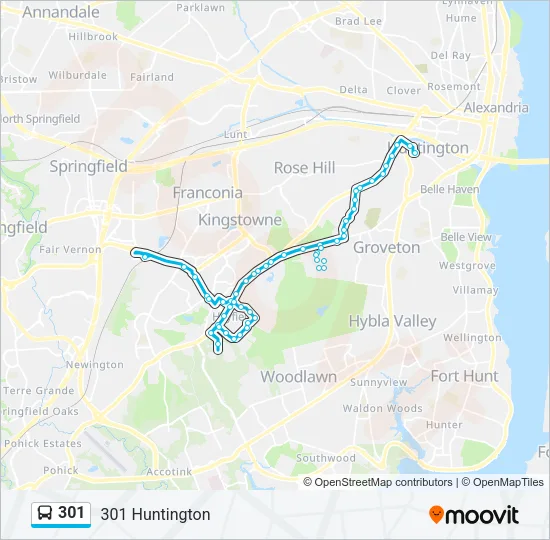 301 Bus Line Map