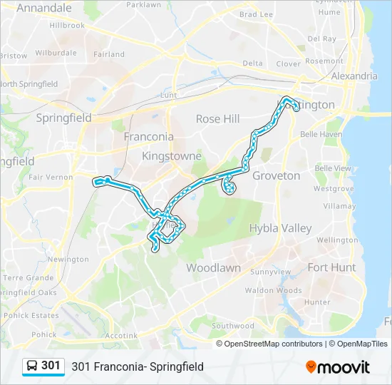 301 Bus Line Map