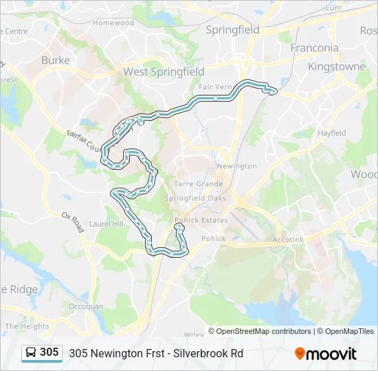 305 Bus Line Map