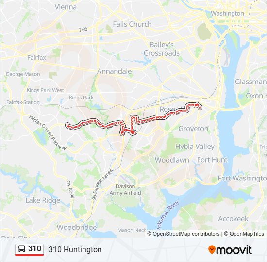 Mapa de 310 de autobús