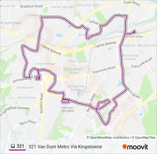 321 Bus Line Map