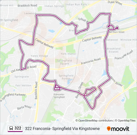 322 Bus Line Map