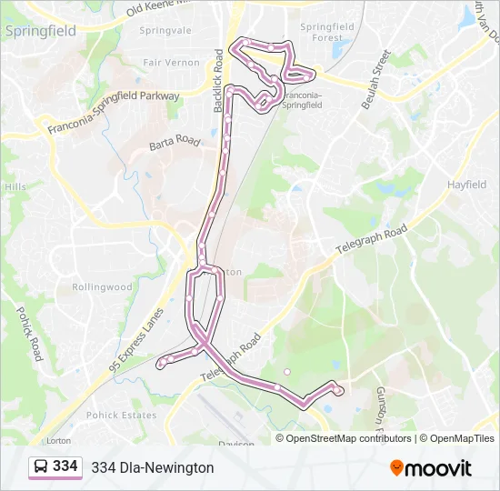 334 Bus Line Map
