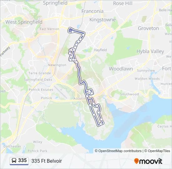 Mapa de 335 de autobús