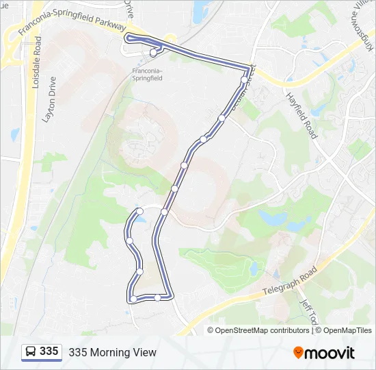 335 Bus Line Map