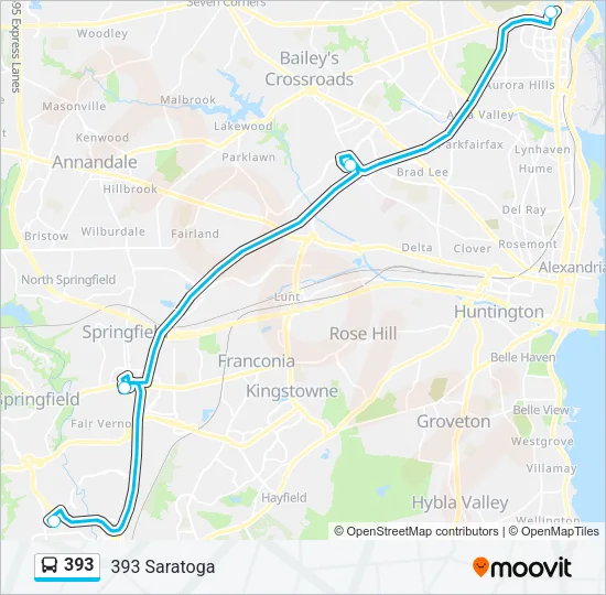 393 Bus Line Map
