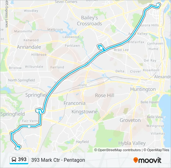 393 Bus Line Map