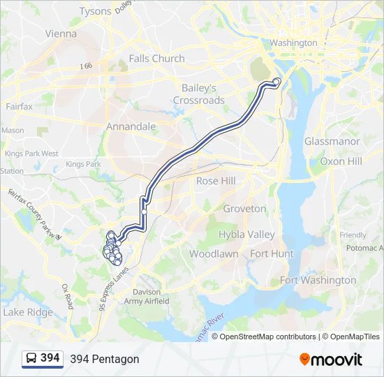 394 Bus Line Map