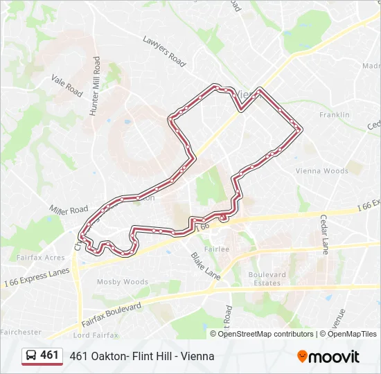 461 Bus Line Map
