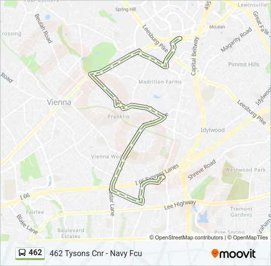 462 Bus Line Map