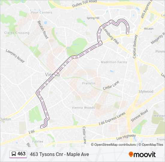 463 Route: Schedules, Stops & Maps - 463 Tysons Cnr - Maple Ave (Updated)