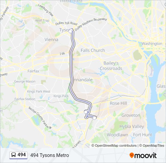 494 Bus Line Map