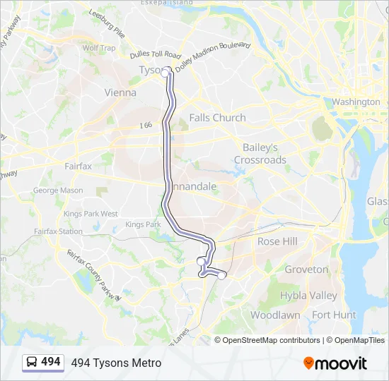 494 Bus Line Map