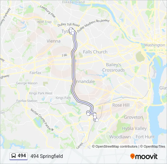 494 Bus Line Map