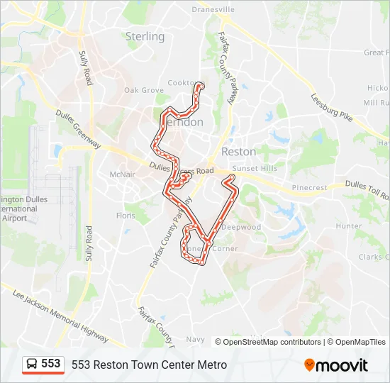 553 Bus Line Map