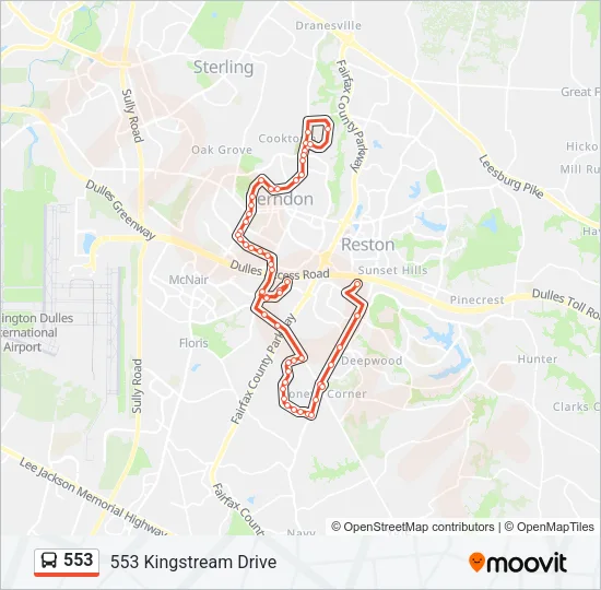 553 Bus Line Map