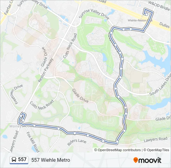 557 Bus Line Map