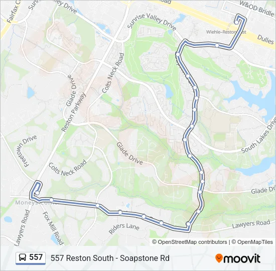 557 Bus Line Map