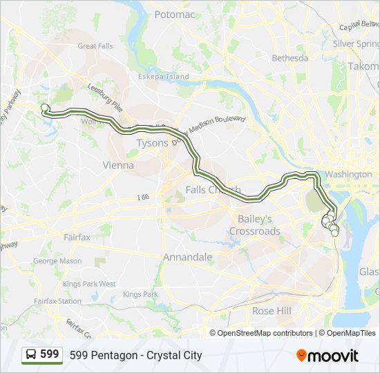 599 bus Line Map