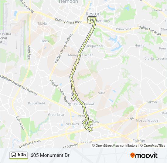 605 Bus Line Map