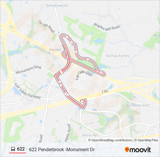 622 bus Line Map