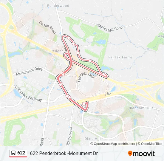622 Bus Line Map