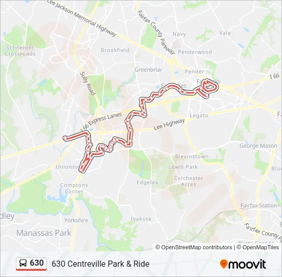 630 Bus Line Map