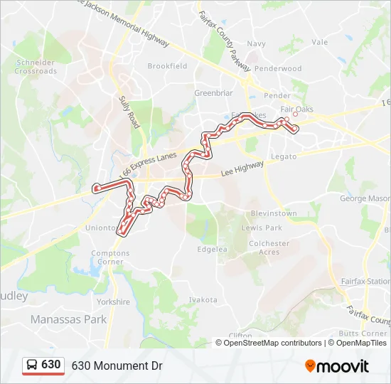 630 Bus Line Map